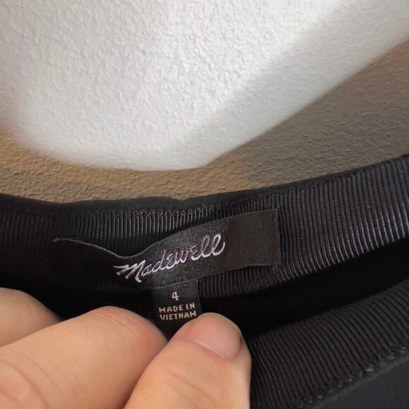 Madewell $118 Asymmetric Midi Skirt Black Size 4 NT389 - Picture 4 of 6